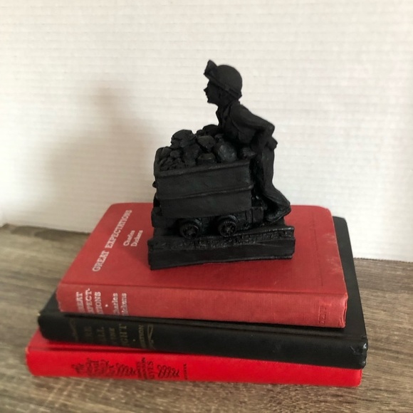 Black Miner Sculpture Made with Coal - Picture 2 of 10